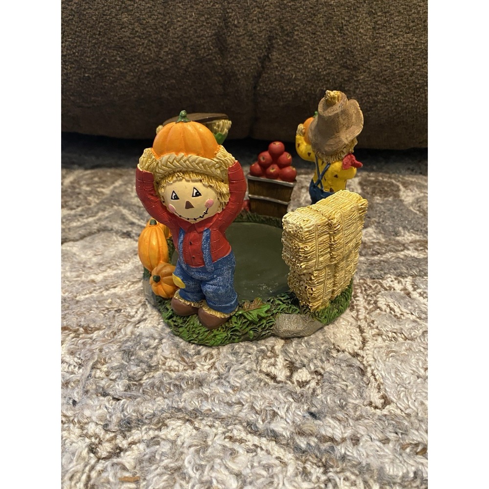 Yankee Candle Scarecrow Large Jar Holder Fall Autumn & Apples Seasonal  - EUC